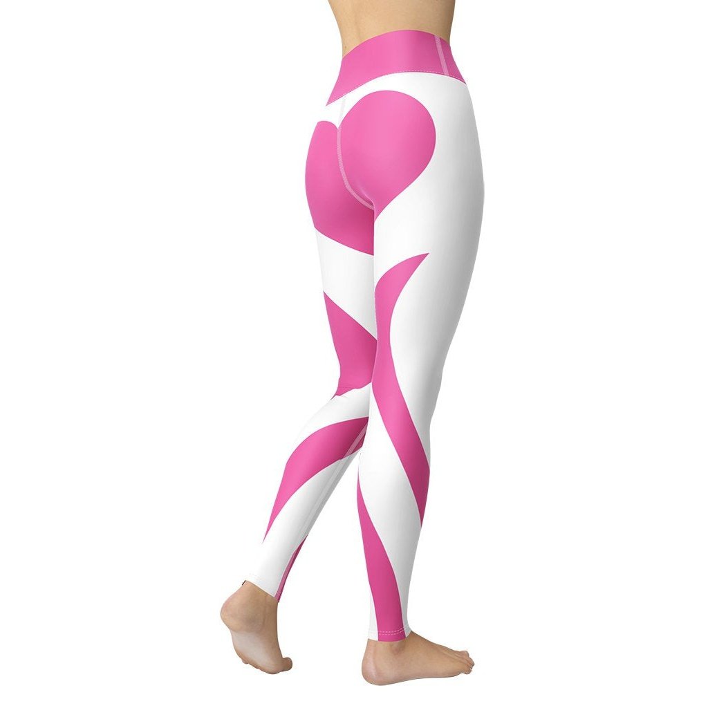 Pink Heart Shaped Yoga Leggings