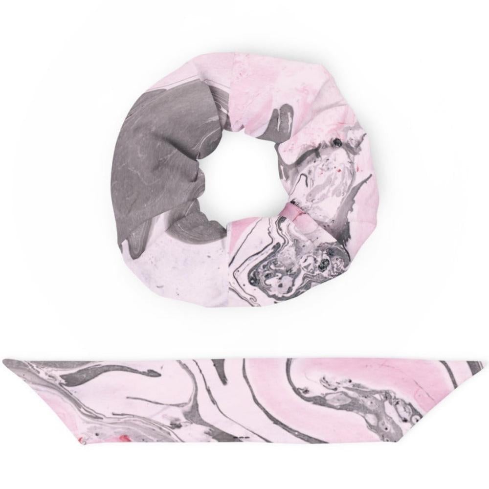 Pink Marble Scrunchie