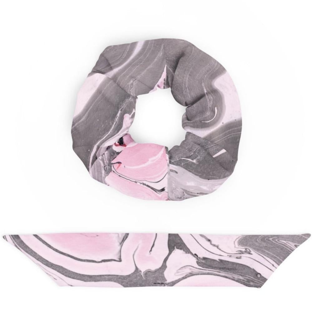 Pink Marble Scrunchie