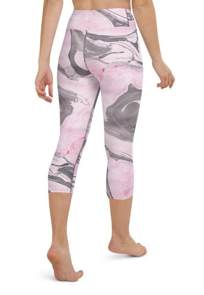Pink Marble Yoga Capris