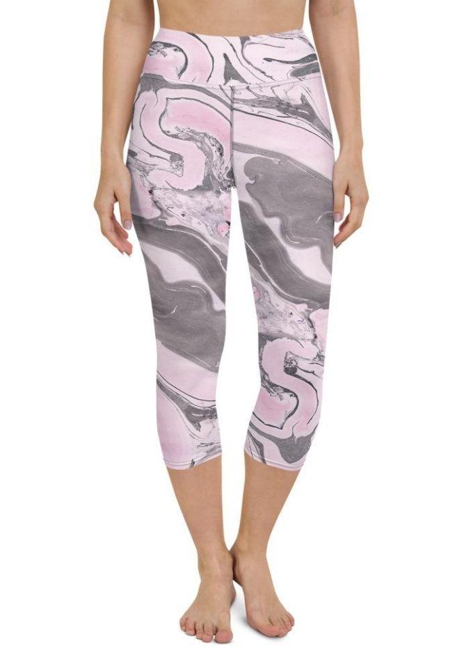 Pink Marble Yoga Capris