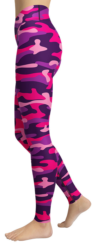 Pink & Purple Camo Yoga Leggings
