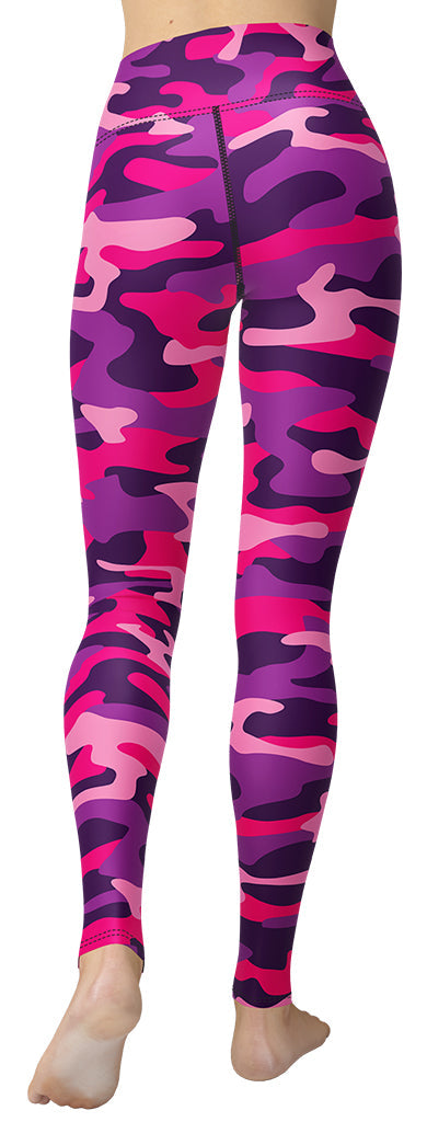 Pink & Purple Camo Yoga Leggings