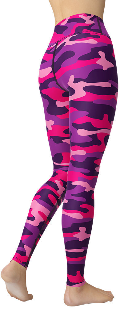 Pink & Purple Camo Yoga Leggings