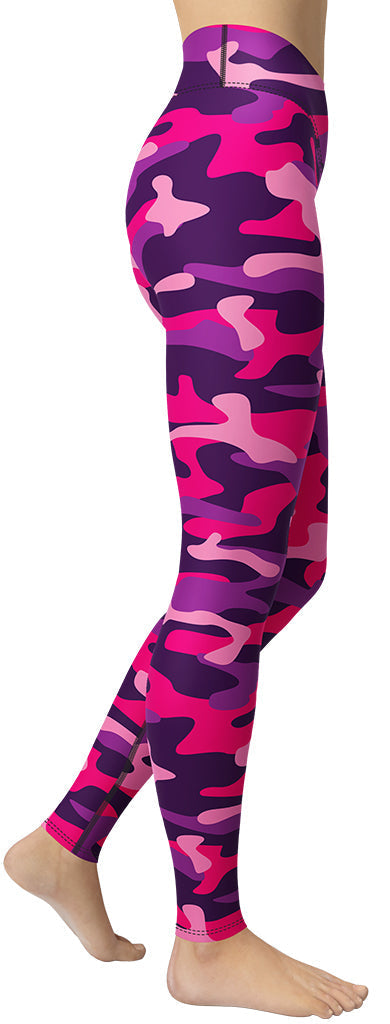 Pink & Purple Camo Yoga Leggings