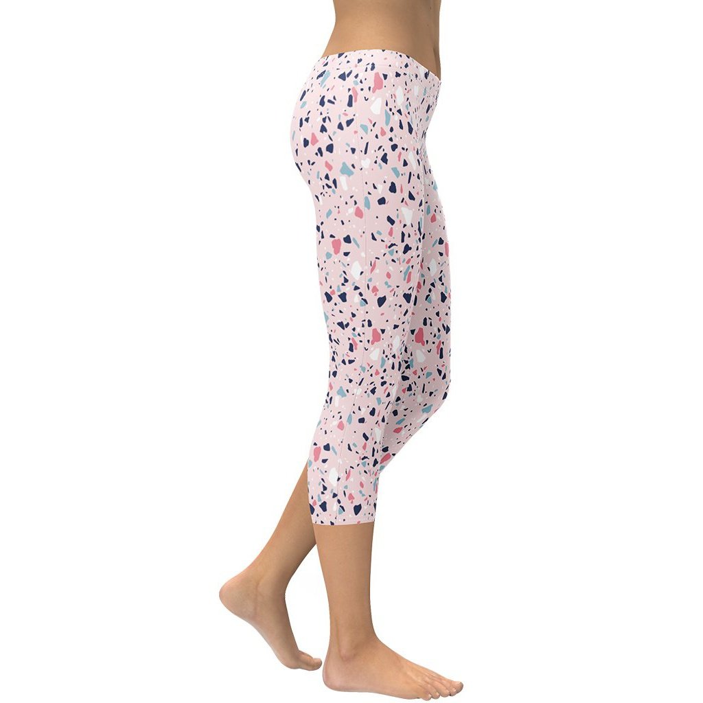 Pink Terrazzo Marble Capris