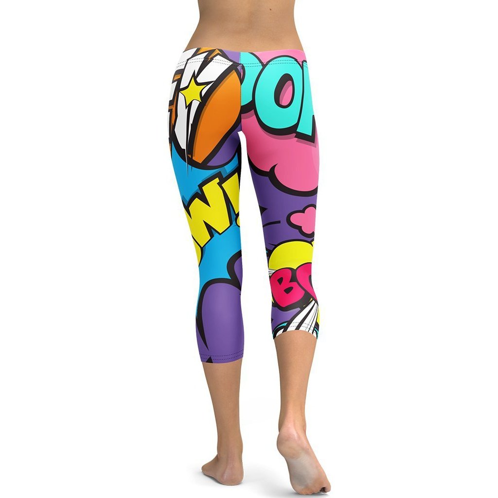 Pop Art Capris - FiercePulse - Premium Workout Leggings - Yoga Pants