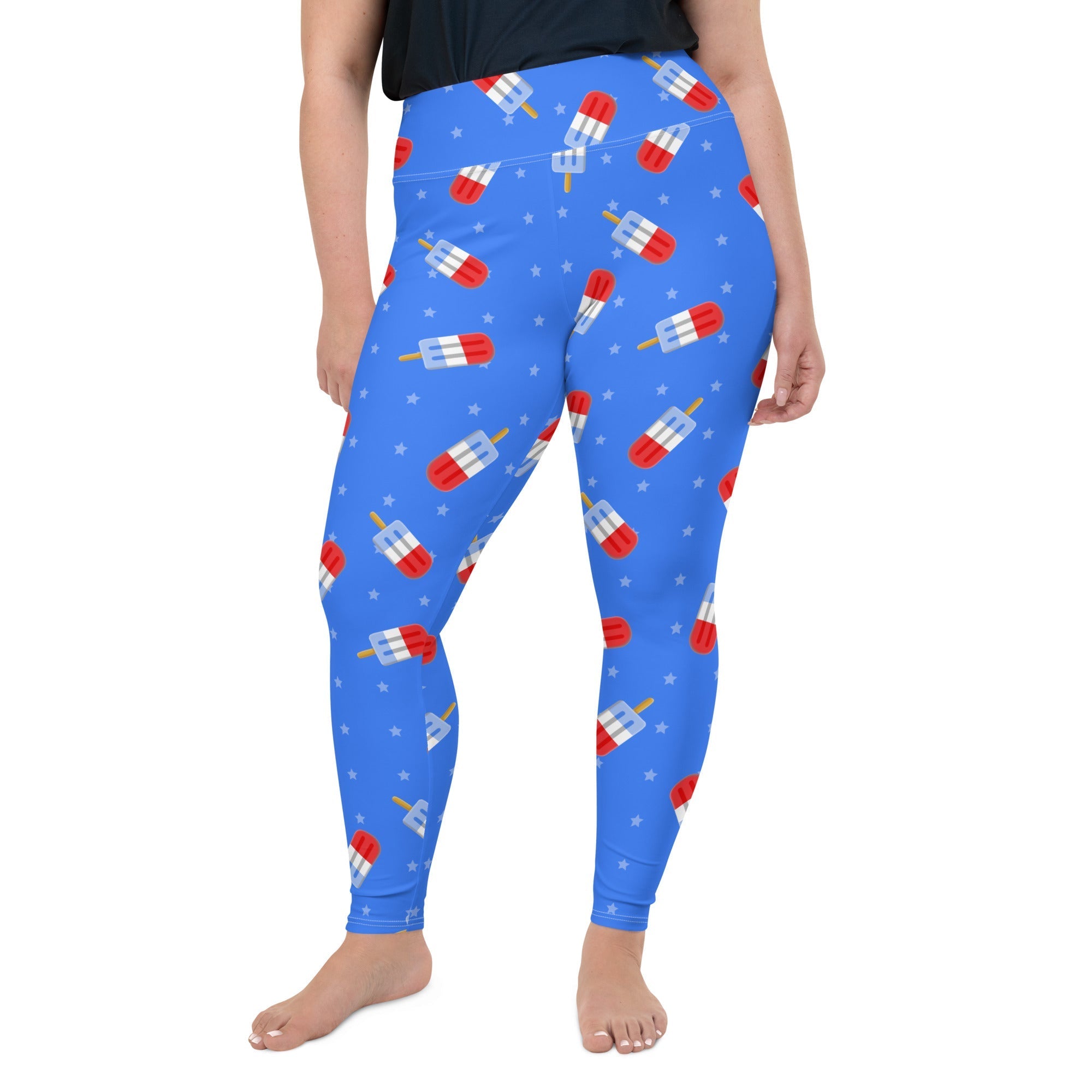 Popsicles Summer Print Plus Size Leggings for Women 