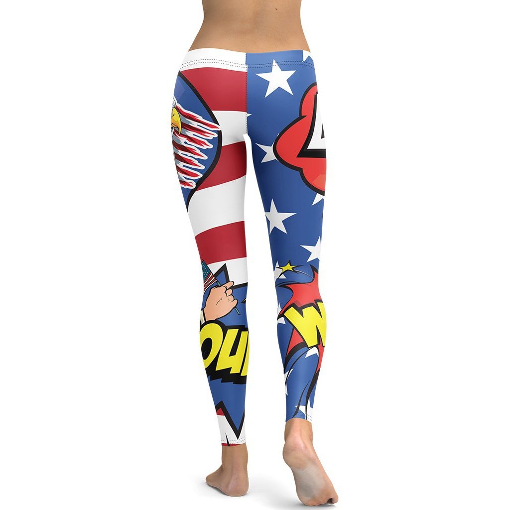 Proud American Pop Art Leggings