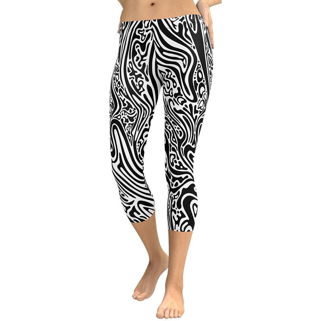 Psychedelic Black & White Capris