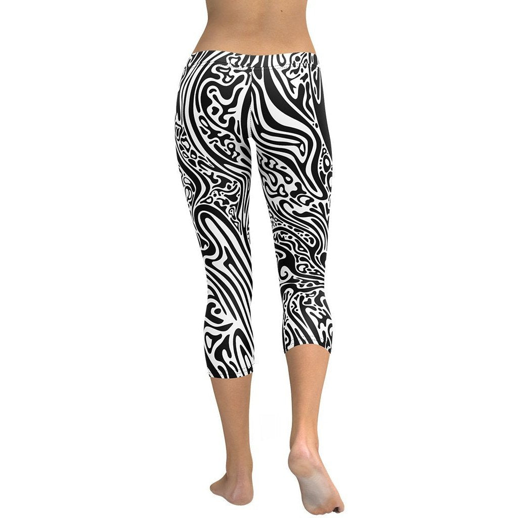 Psychedelic Black & White Capris