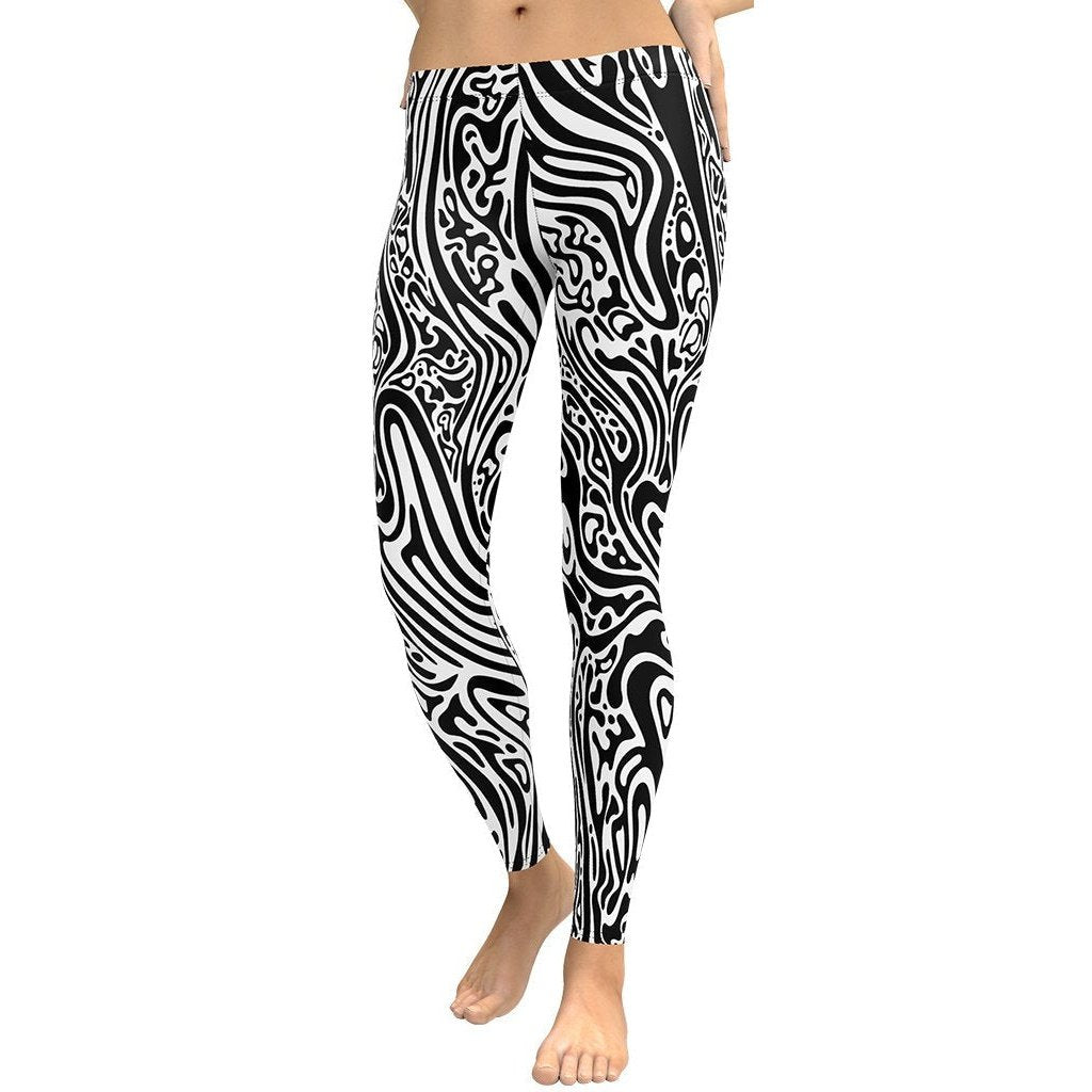 Psychedelic Black & White Leggings
