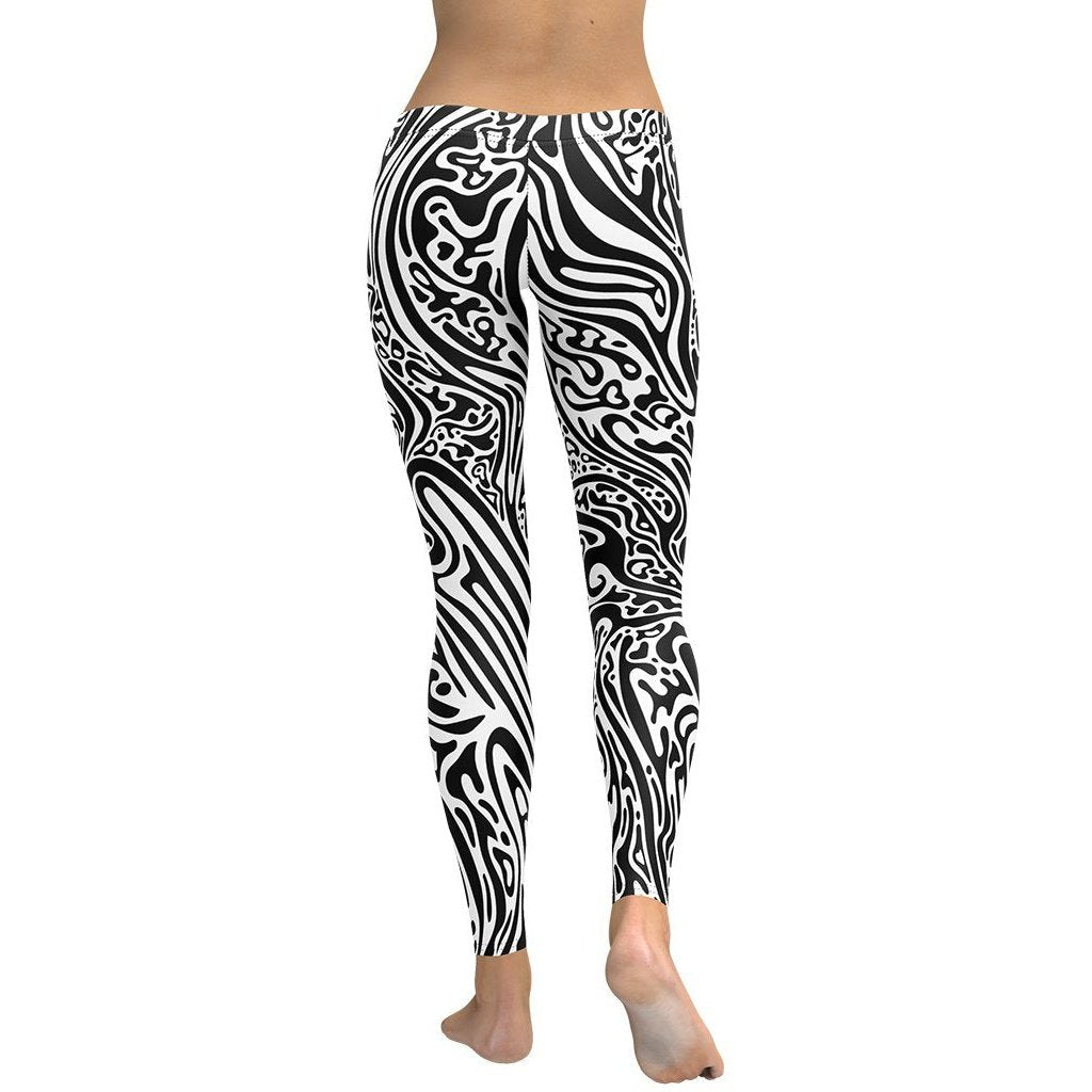 Psychedelic Black & White Leggings