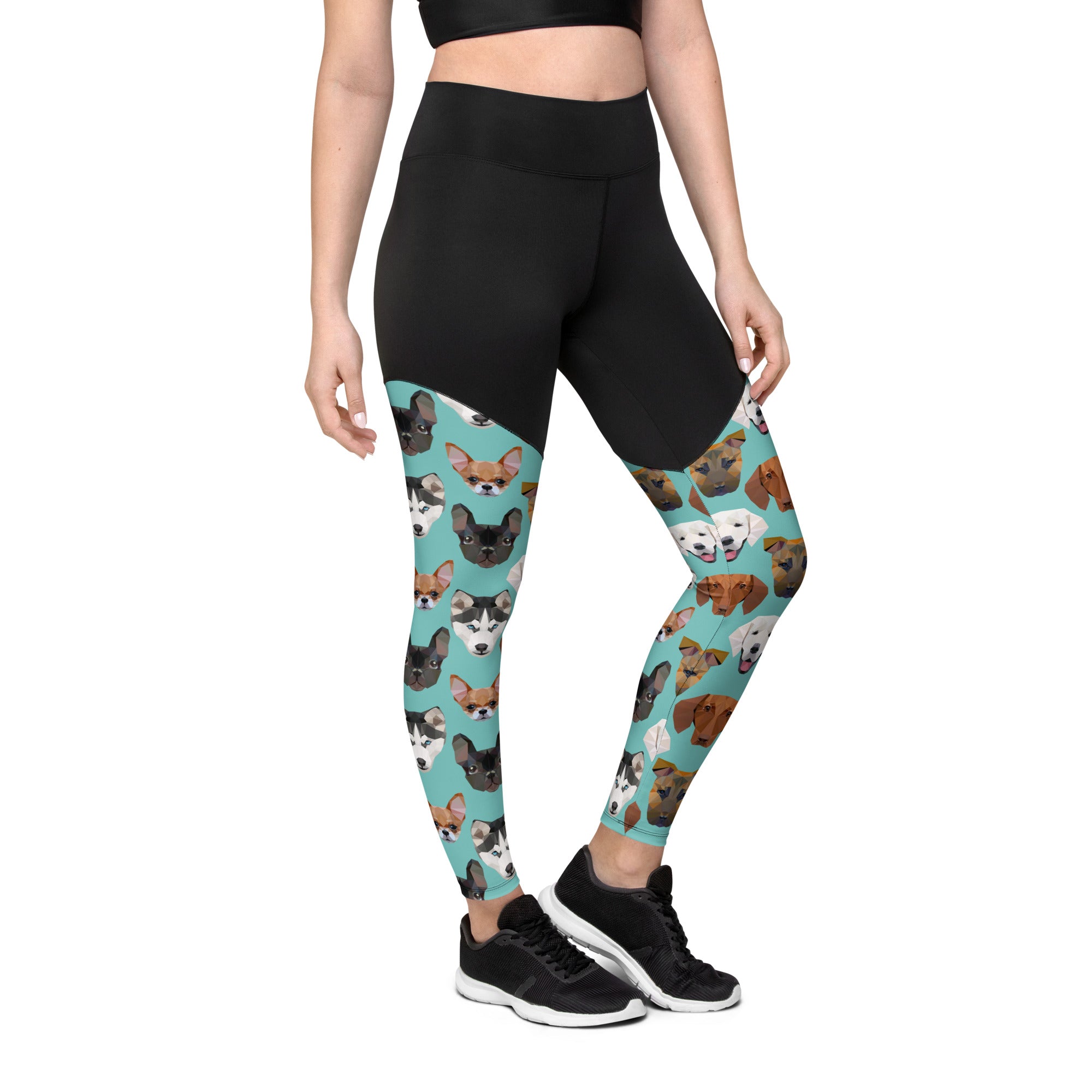 Pup Pattern Compression Leggings