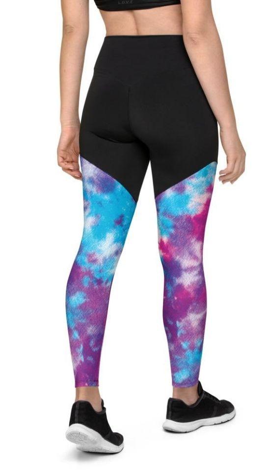 Purple Tie Dye Compression Leggings