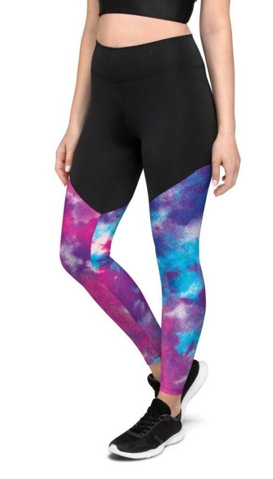 Purple Tie Dye Compression Leggings