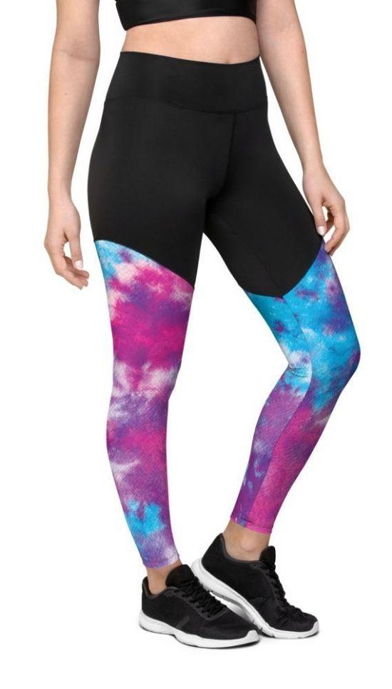 Purple Tie Dye Compression Leggings