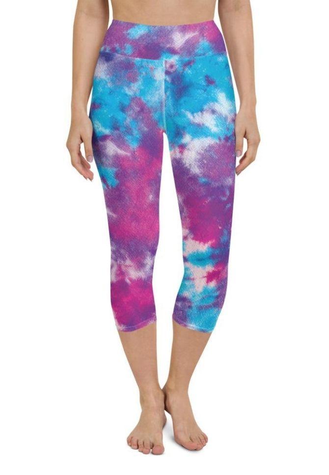 Purple Tie Dye Yoga Capris