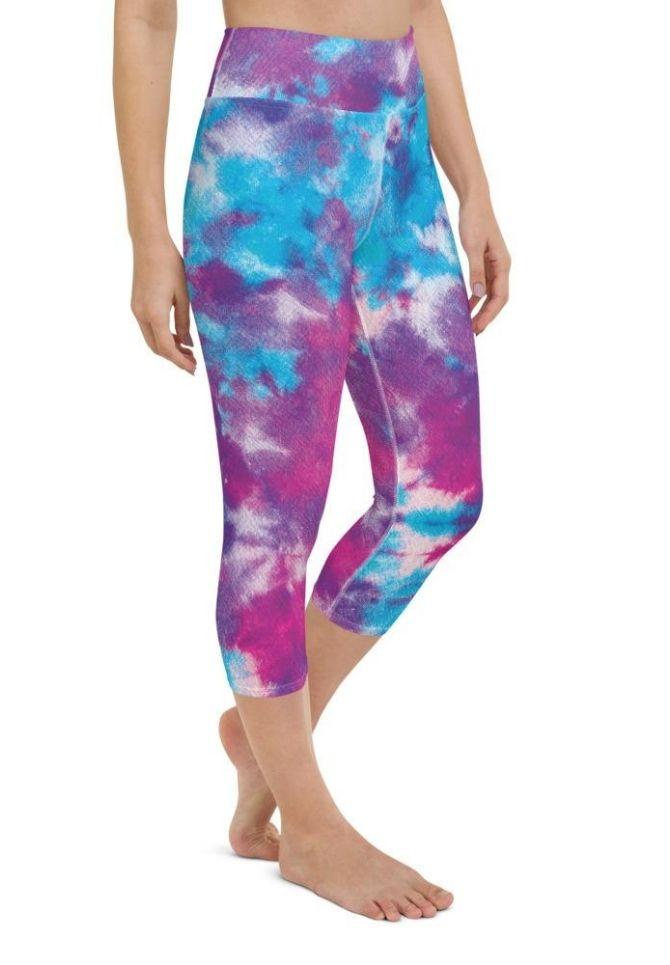 Purple Tie Dye Yoga Capris