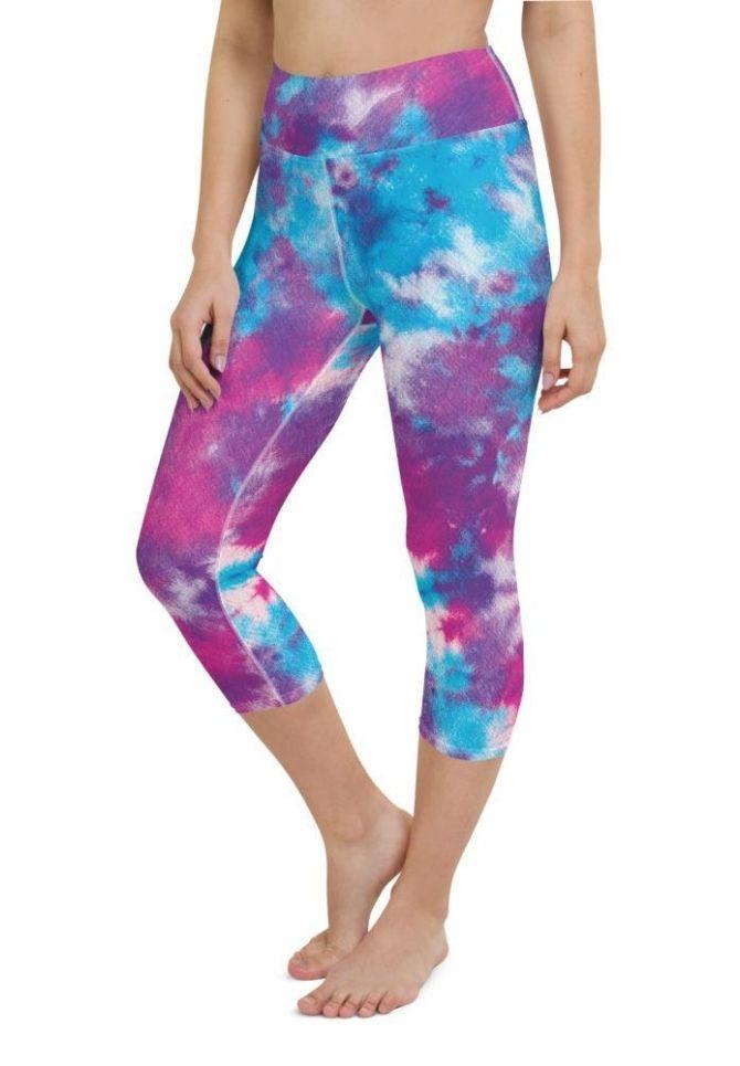 Purple Tie Dye Yoga Capris