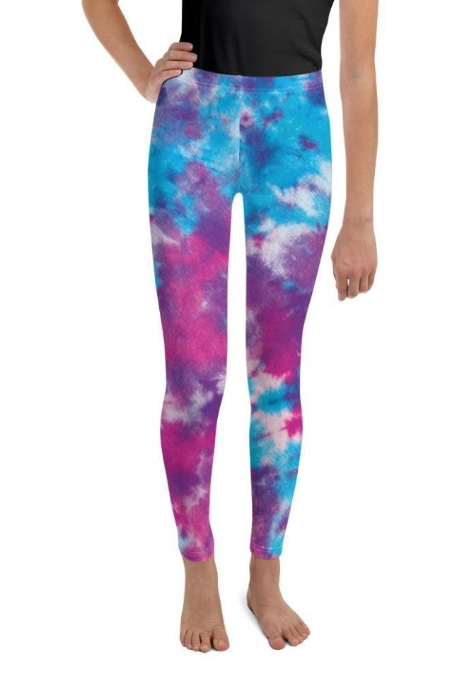 Purple Tie Dye Youth Leggings