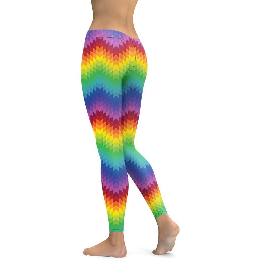 Rainbow Pattern Leggings - FiercePulse - Premium Workout Leggings - Yoga Pants