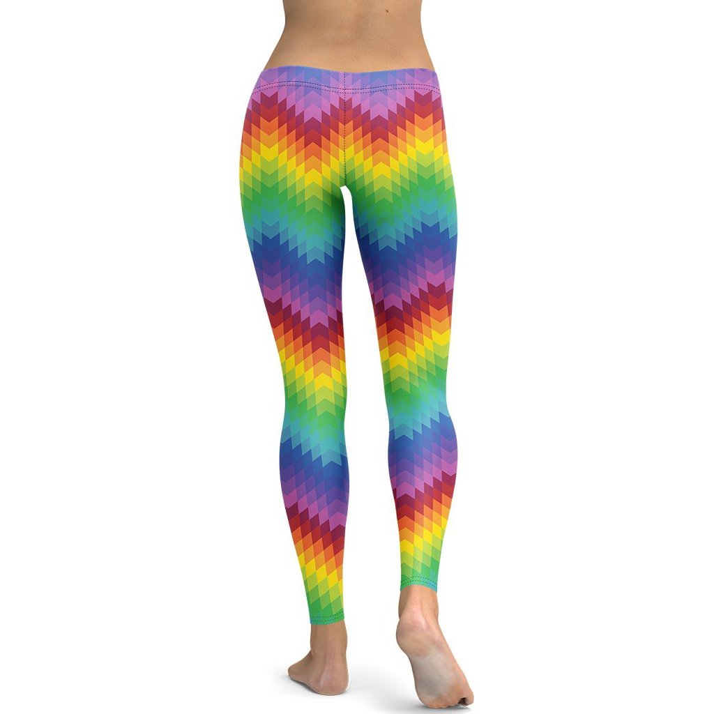 Rainbow Pattern Leggings - FiercePulse - Premium Workout Leggings - Yoga Pants