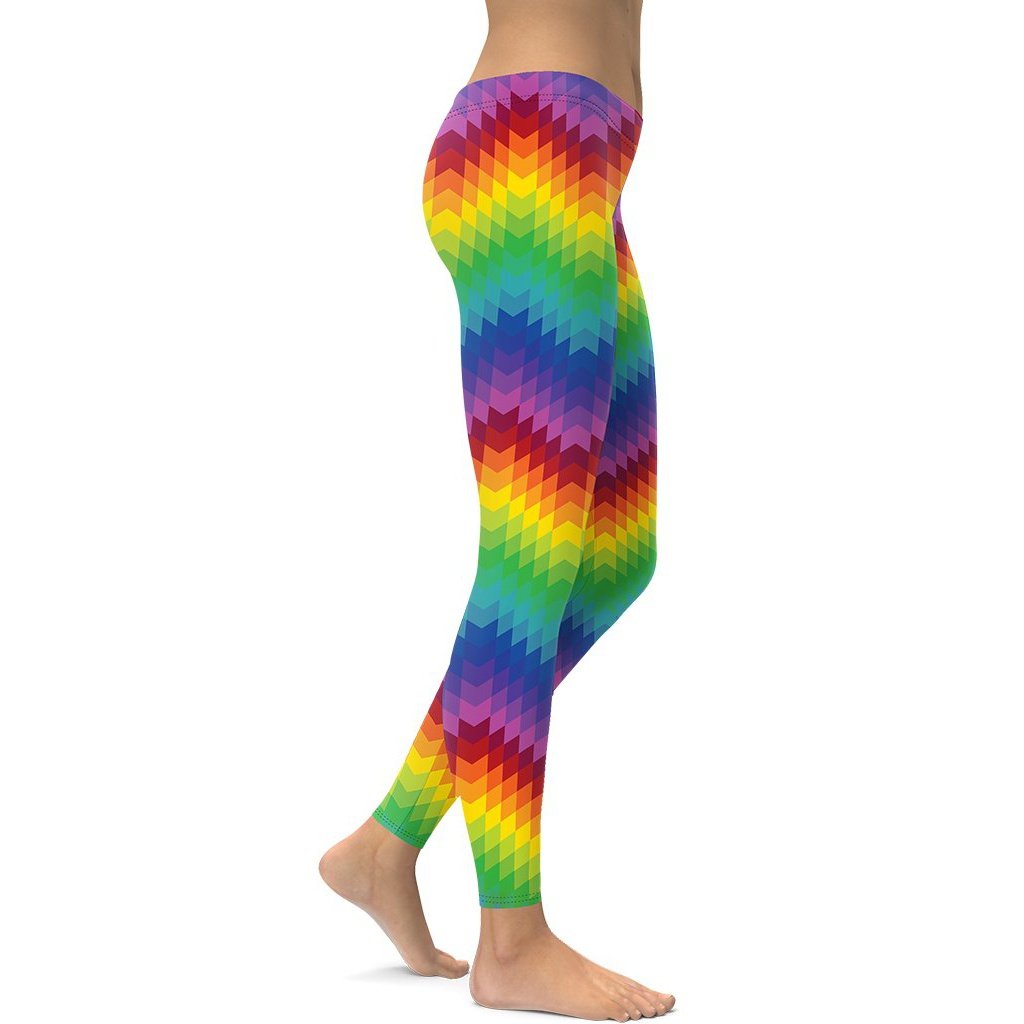 Rainbow Pattern Leggings - FiercePulse - Premium Workout Leggings - Yoga Pants