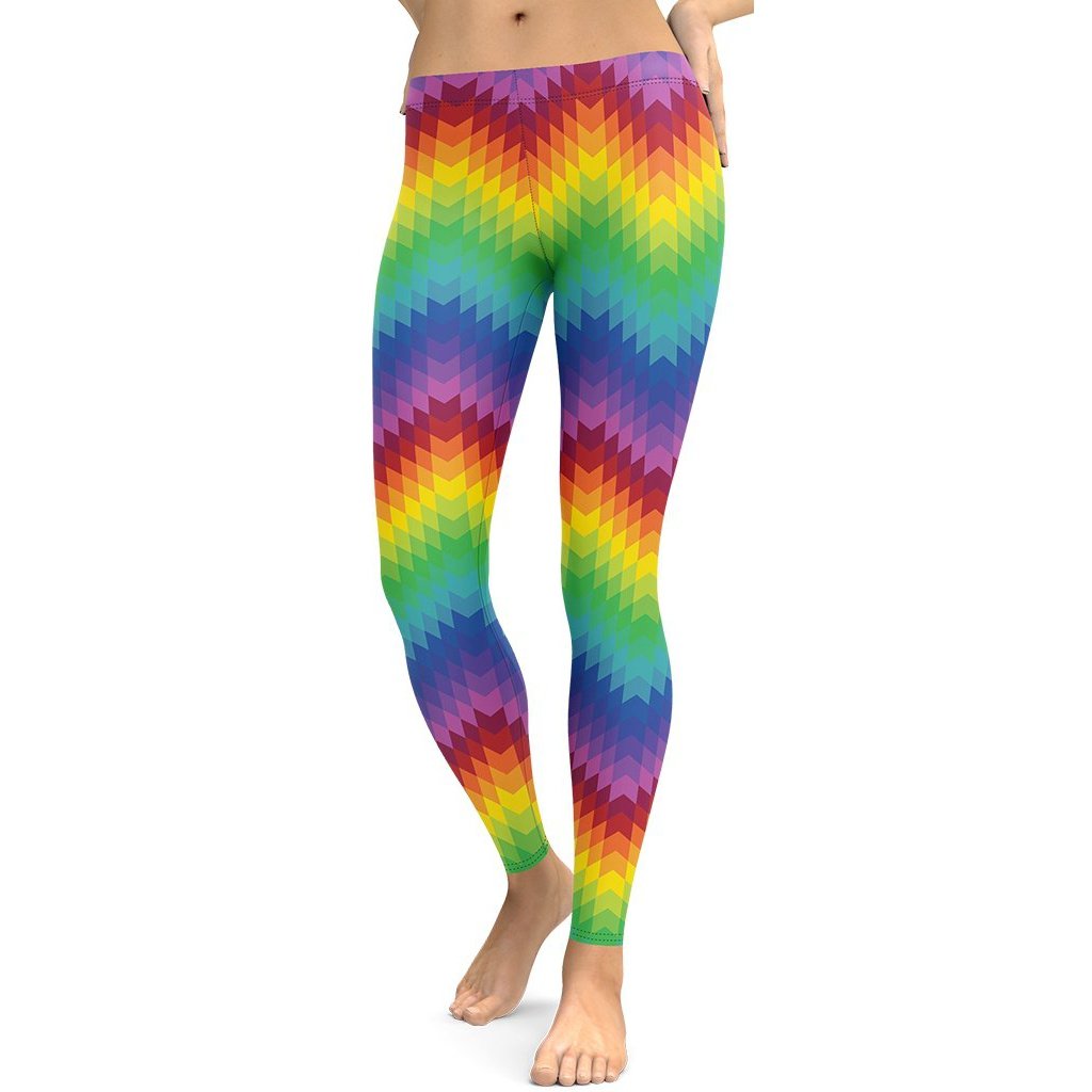 Rainbow Pattern Leggings - FiercePulse - Premium Workout Leggings - Yoga Pants