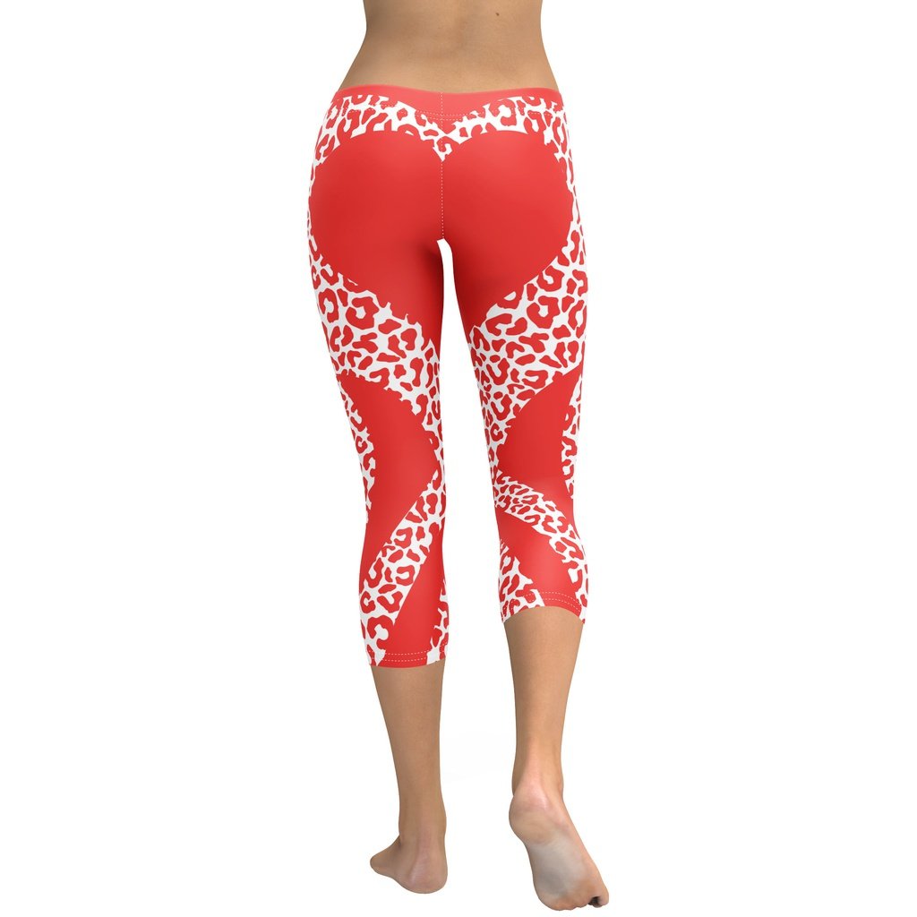 Red Leopard Heart Shaped Capris