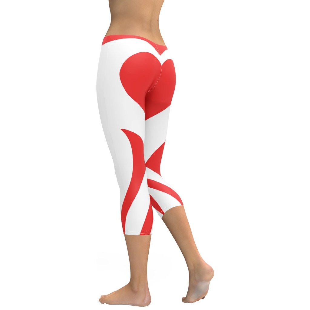 Red & White Heart Shaped Capris