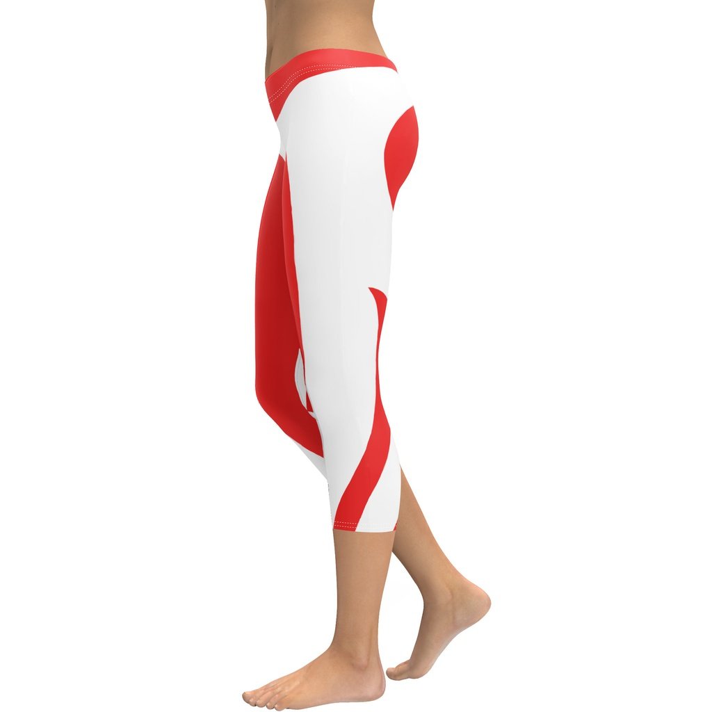 Red & White Heart Shaped Capris