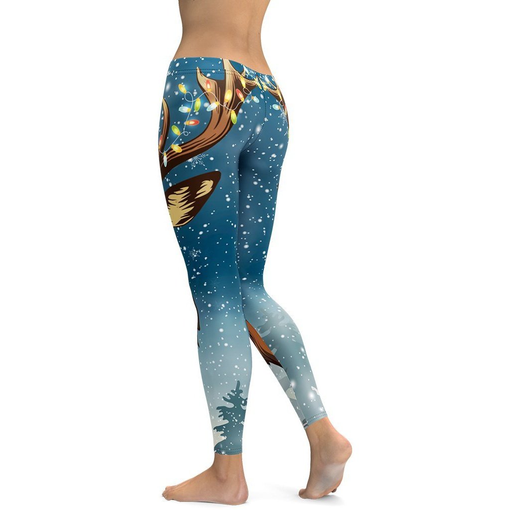 Reindeer Christmas Leggings - FiercePulse - Premium Workout Leggings - Yoga Pants
