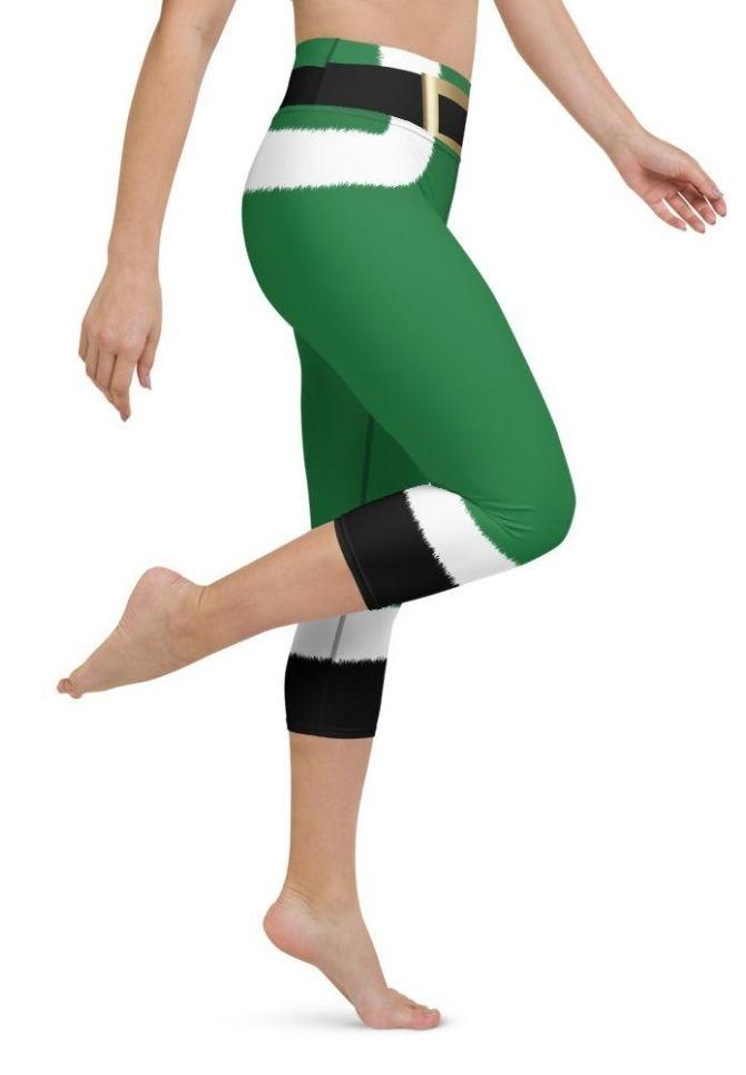 Santa's Simple Outfit Green Yoga Capris