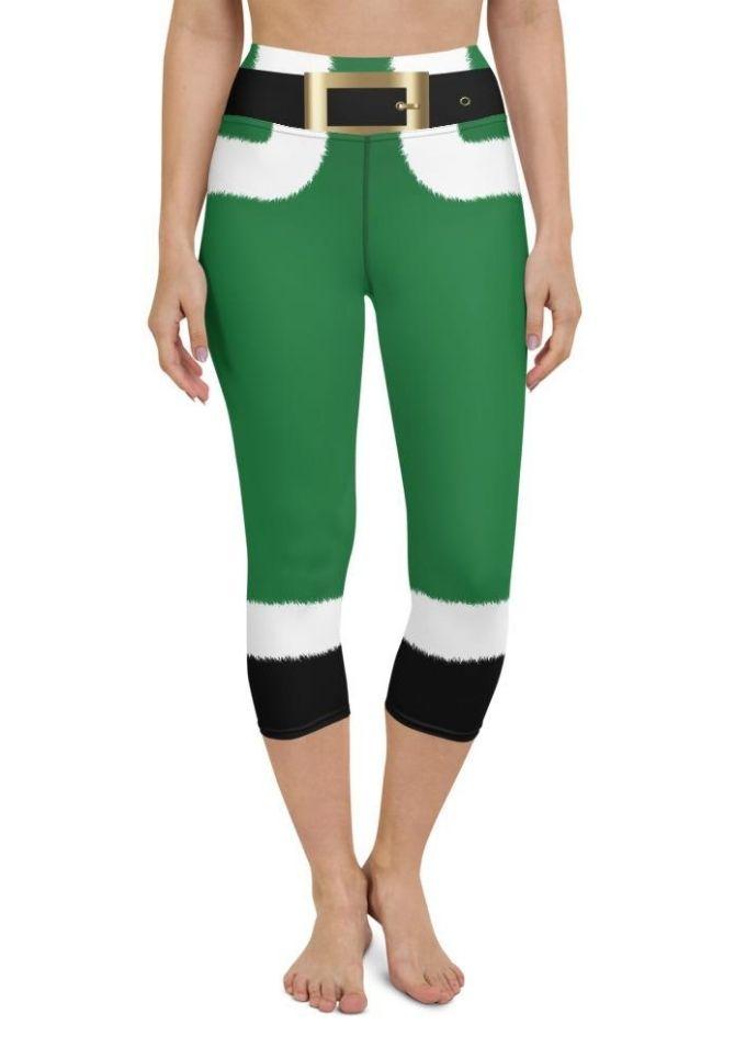 Santa's Simple Outfit Green Yoga Capris