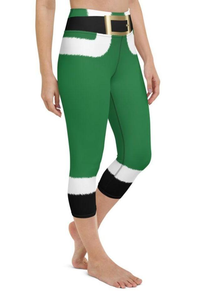 Santa's Simple Outfit Green Yoga Capris