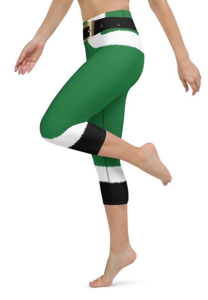 Santa's Simple Outfit Green Yoga Capris