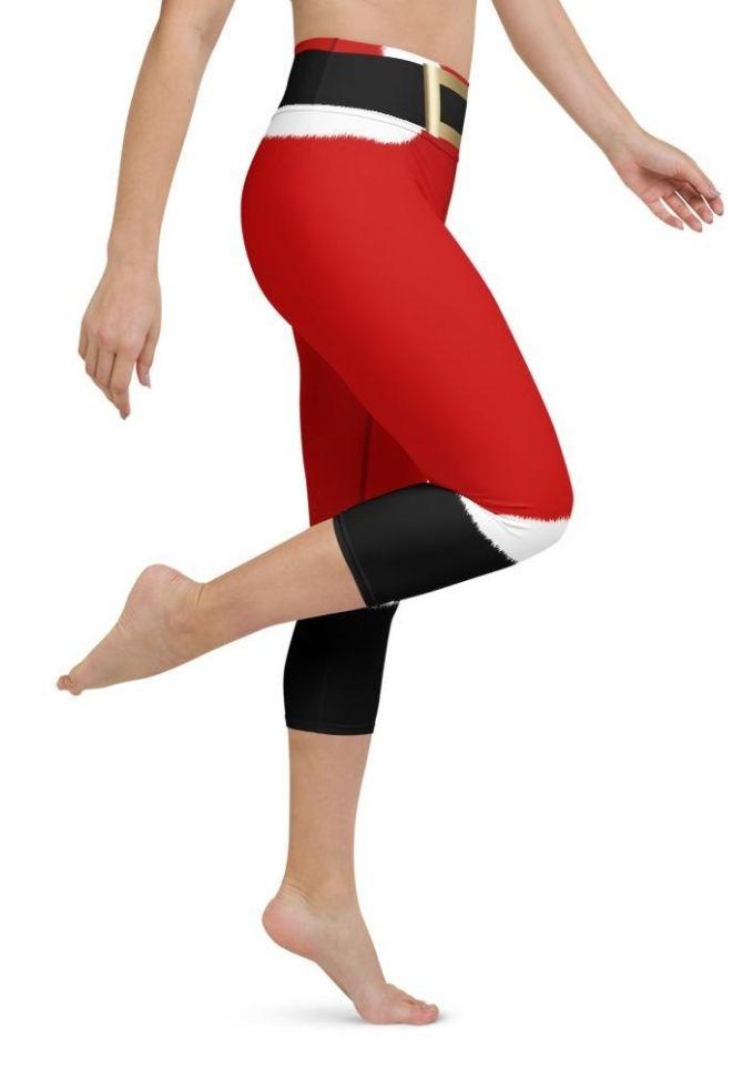 Santa's Simple Outfit Red Yoga Capris