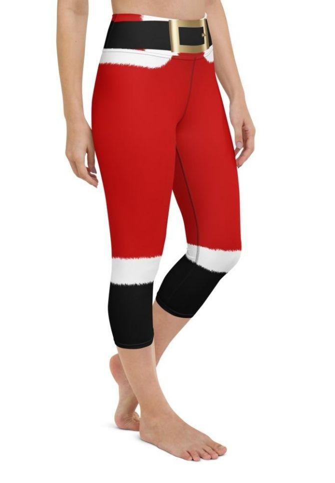 Santa's Simple Outfit Red Yoga Capris