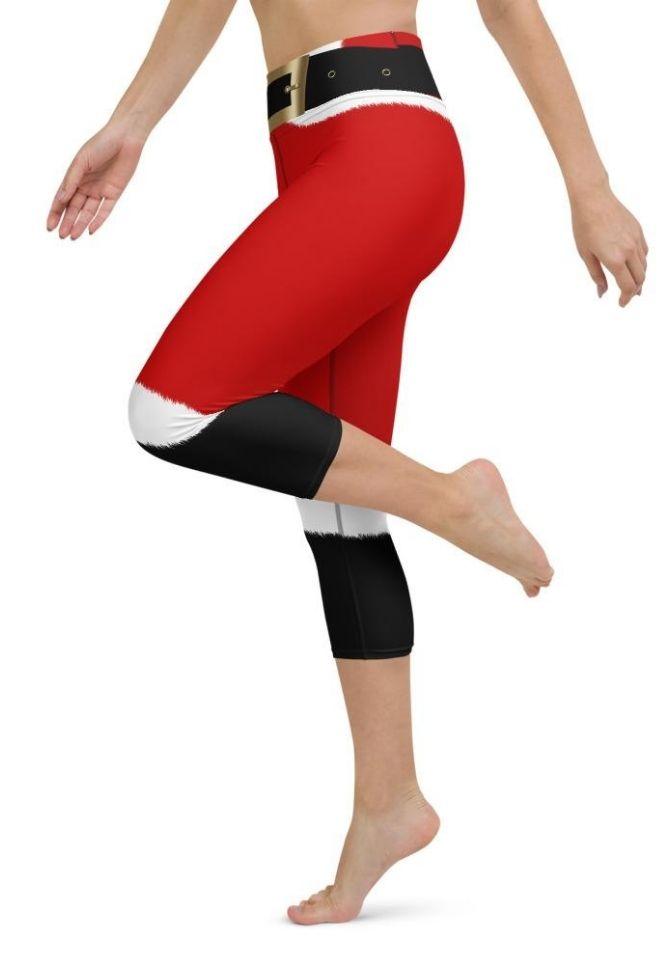 Santa's Simple Outfit Red Yoga Capris