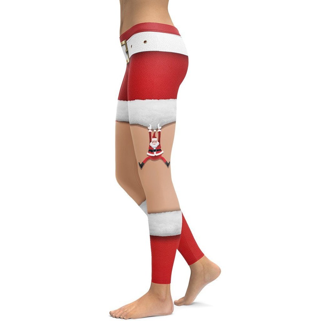 Women's Workout Yoga Pants Christmas Reindeer Santa Claus Xmas