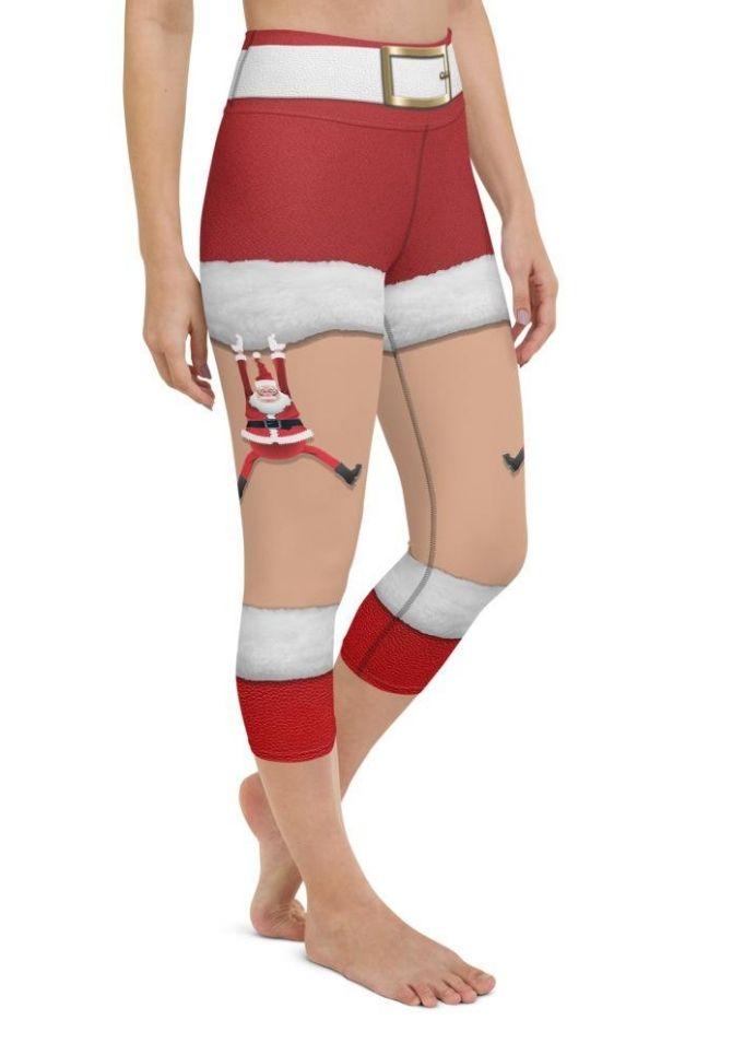 Santa Stockings Christmas Yoga Capris