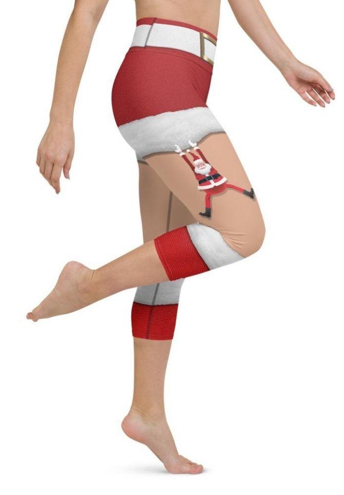 Santa Stockings Christmas Yoga Capris