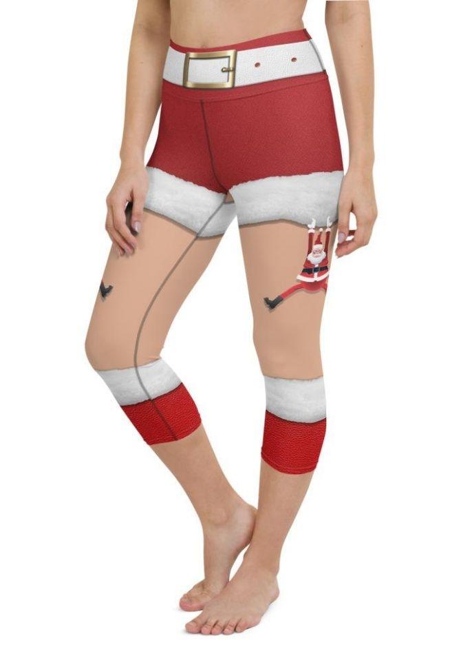 Santa Stockings Christmas Yoga Capris