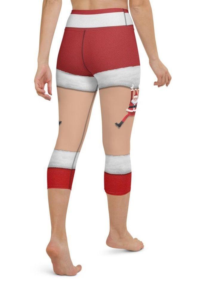Santa Stockings Christmas Yoga Capris
