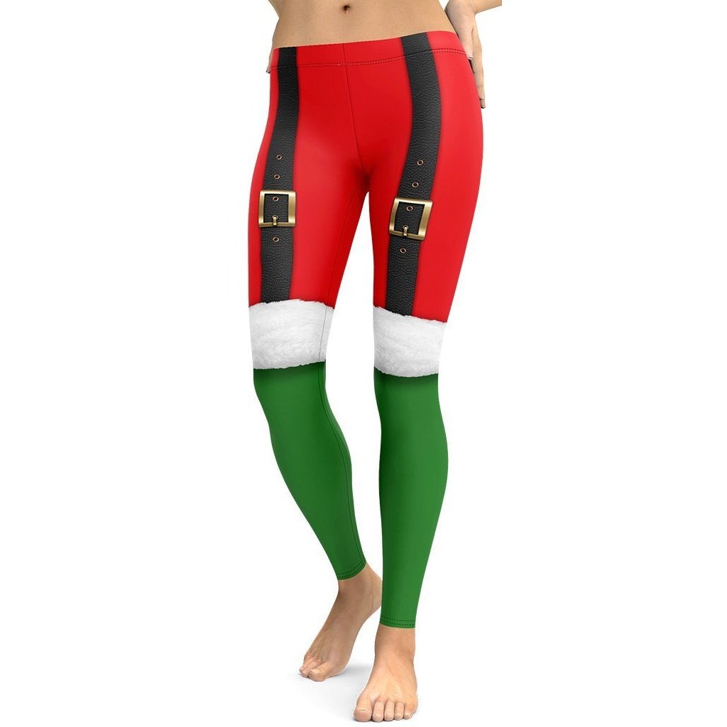 Santa Suspenders Leggings: Women's Christmas Outfits | FIERCEPULSE