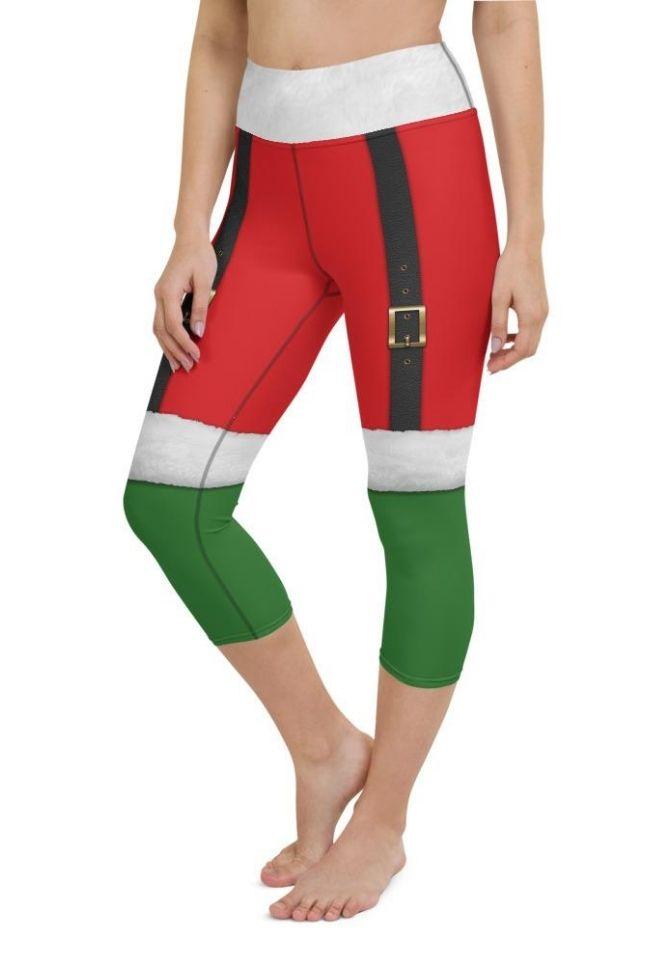 Santa Suspenders Yoga Capris