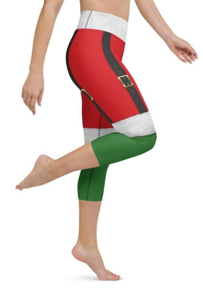 Santa Suspenders Yoga Capris