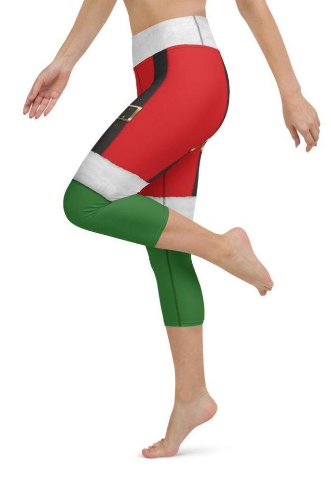 Santa Suspenders Yoga Capris