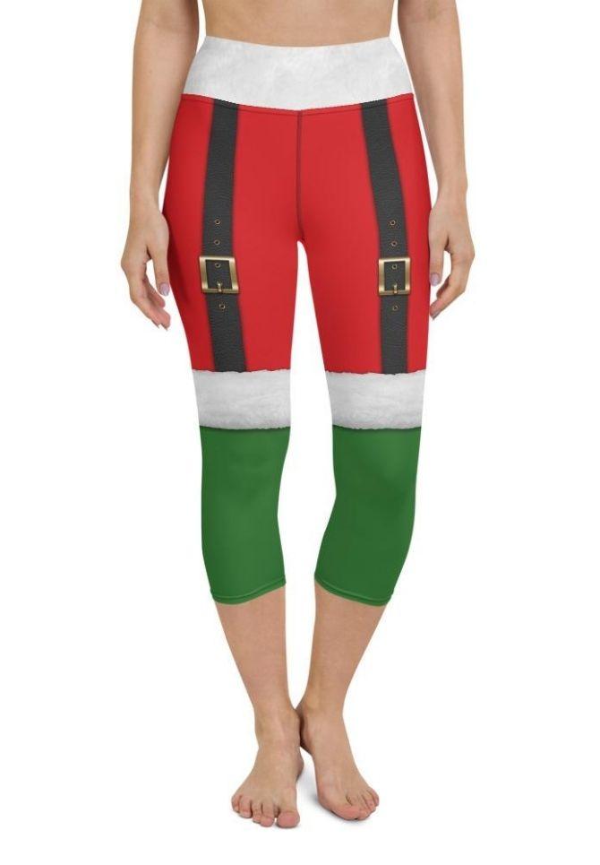Santa Suspenders Yoga Capris